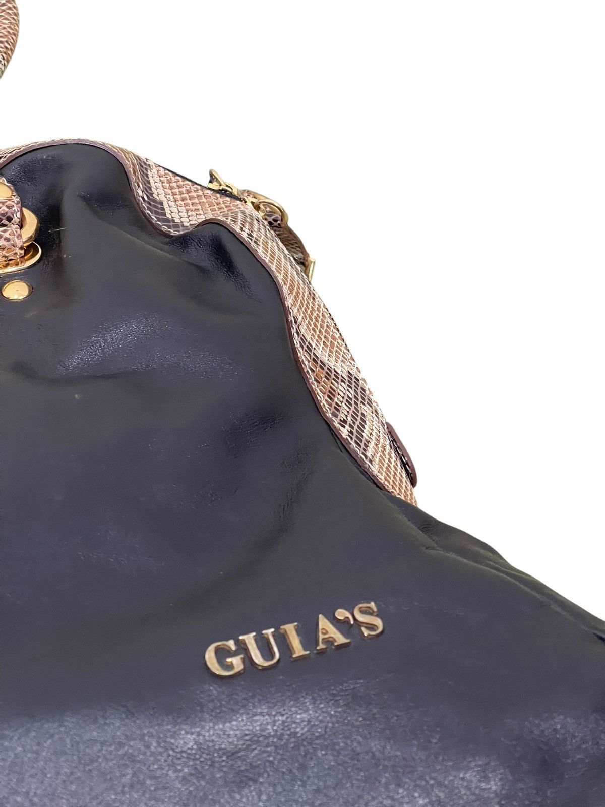 Genuine Leather Full Leather Guia’s Italy Python Tote Shoulder Bag 1🟩5 Size ONE SIZE - 11 Thumbnail