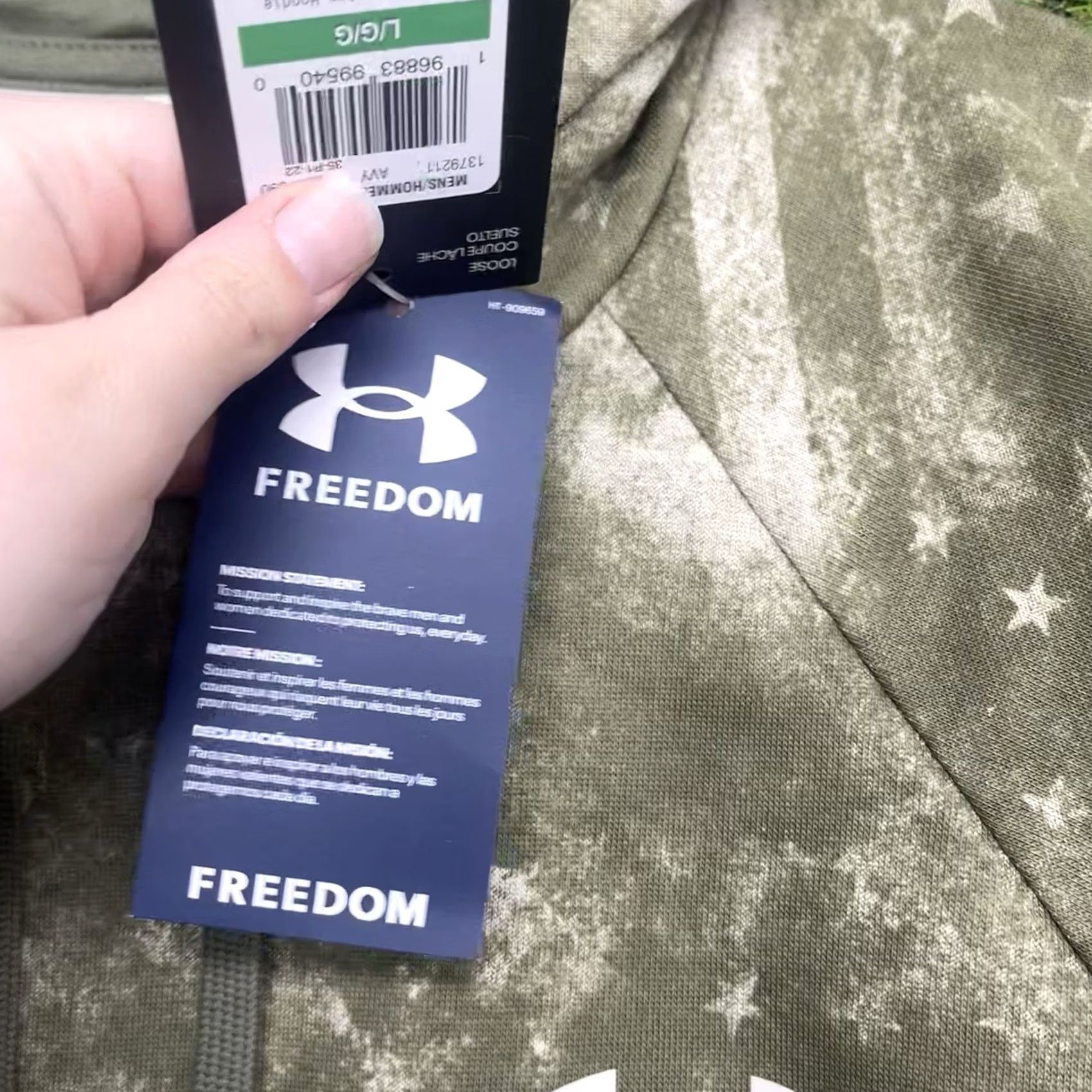 Under Armour Under Armour Hoodie Mens Large UA Freedom Amp Sweatshirt Military Green 1379211 Size US L / EU 52-54 / 3 - 6 Thumbnail