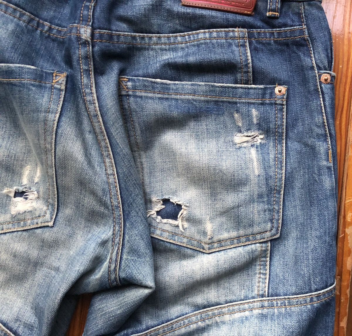Dsquared2 DSQUARED2 Crazy Distressed Anchor Biker Jeans Size US 31 - 16 Thumbnail