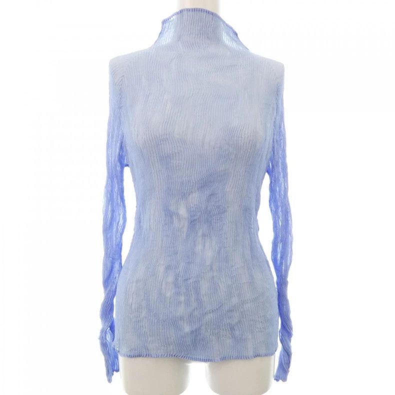 Issey Miyake Issey Miyake size:2 Blue wicker high-neck top Size S / US 4 / IT 40 - 1 Thumbnail