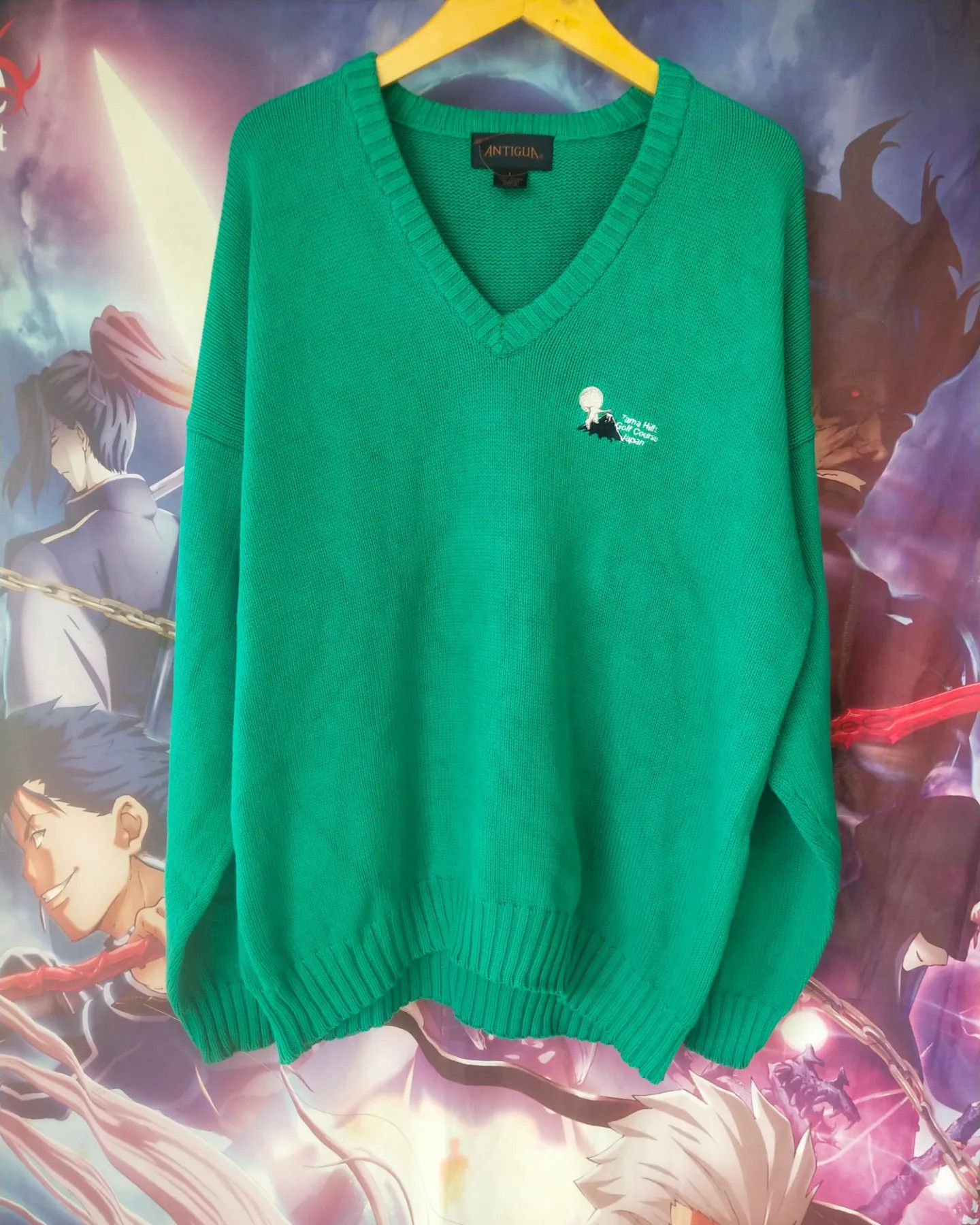 Vintage Vintage Antigua Green Golf Course Japan Knitwear Sweater Size US L / EU 52-54 / 3 - 1 Thumbnail