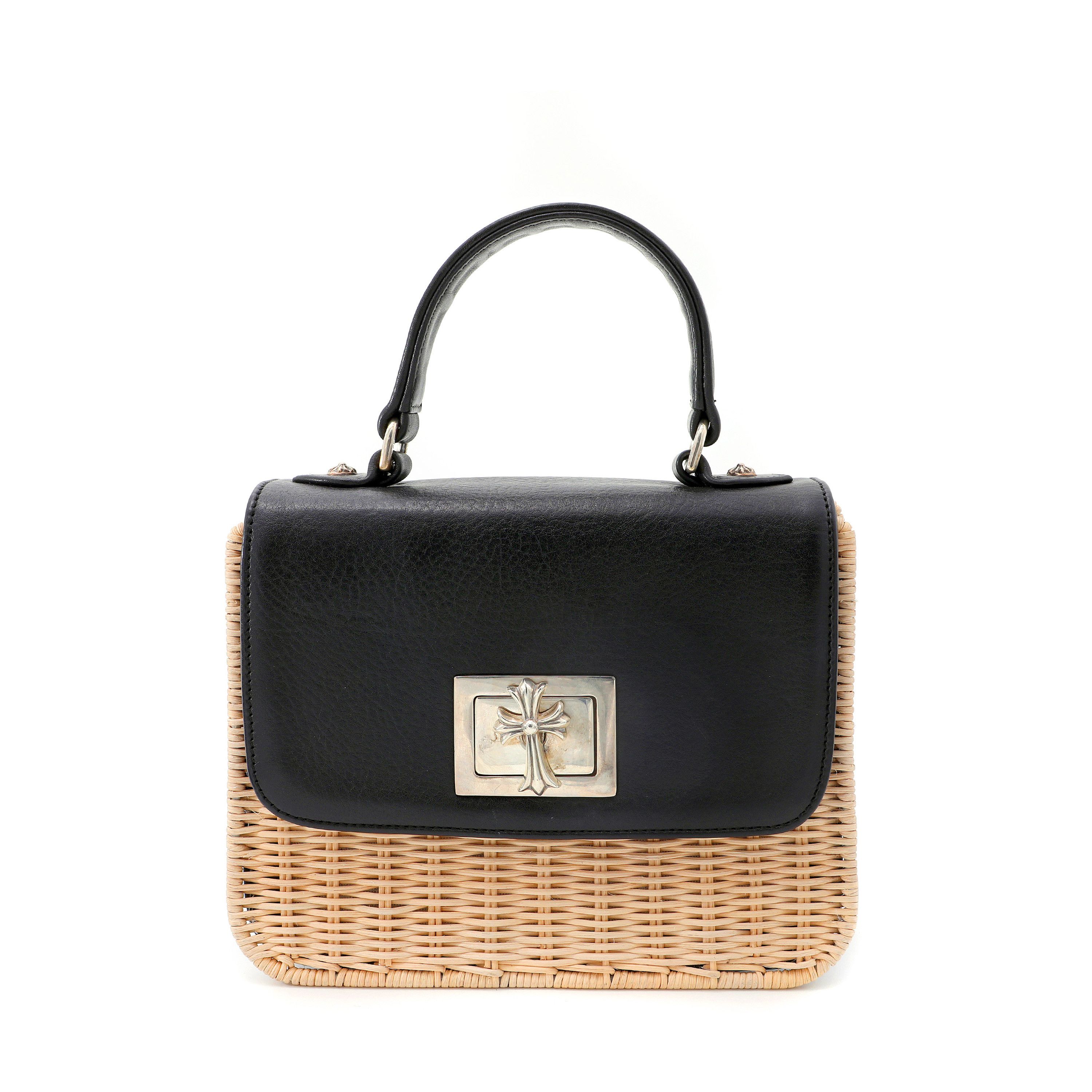 Chrome Hearts Raffia Wicker Top Handle Bag Black Size ONE SIZE - 3 Thumbnail