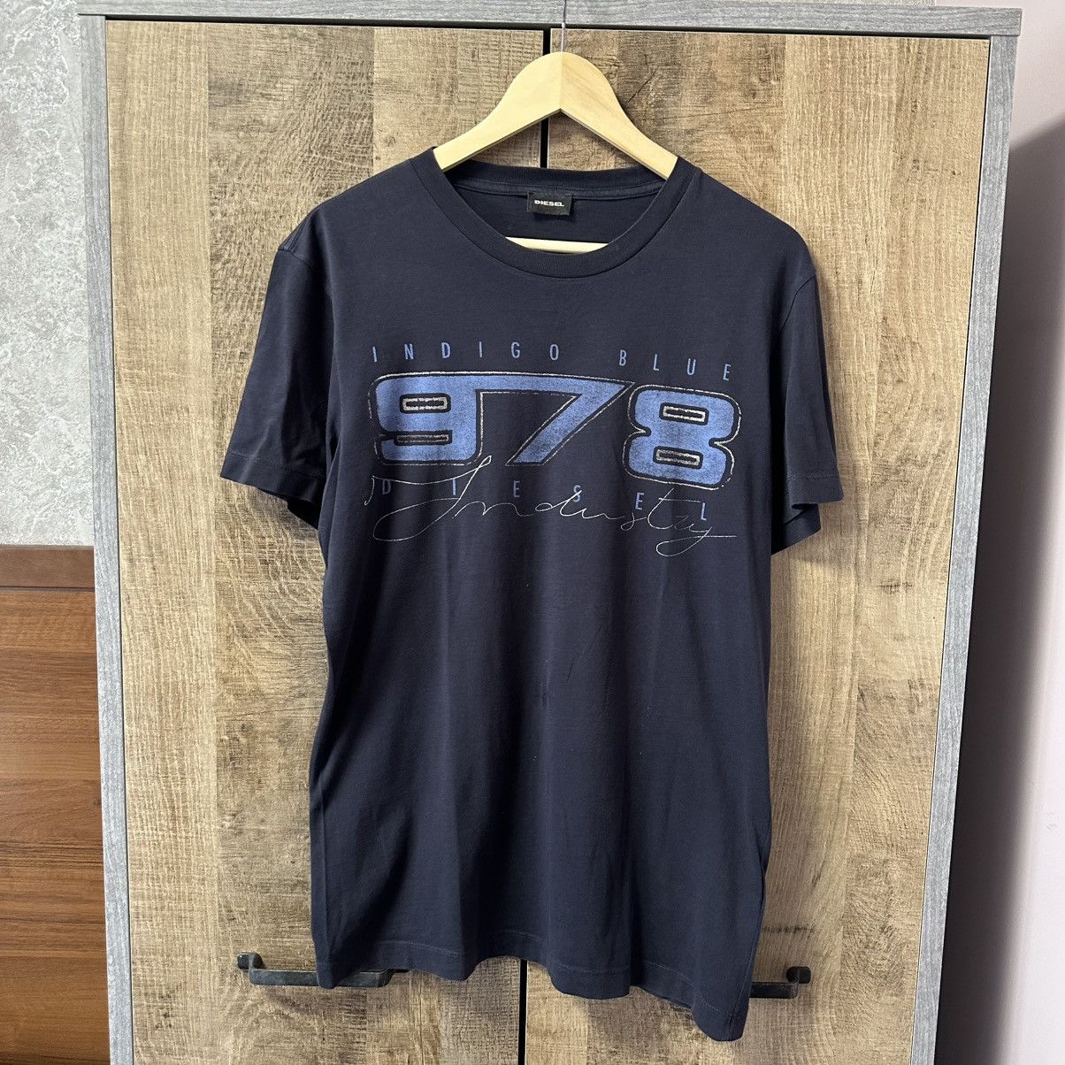 Balenciaga × Diesel × Japanese Brand Vintage Japanese Style Diesel T-shirts Big Logo Indigo Blue Size US L / EU 52-54 / 3 - 1 Thumbnail