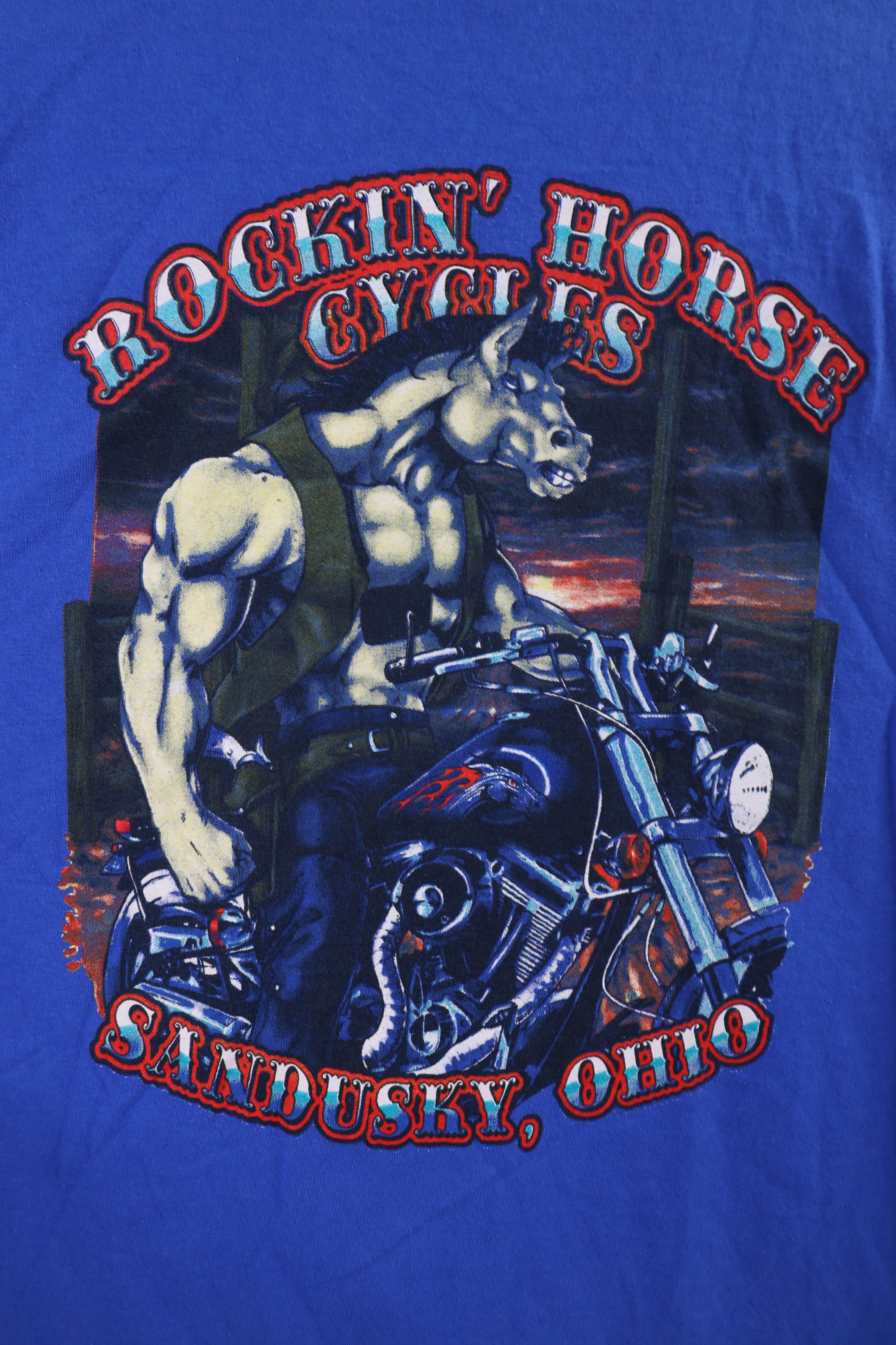 Vintage Vintage Y2K Flames Rockin Horse Cycles Long Sleeve T-Shirt Size US XL / EU 56 / 4 - 8 Thumbnail