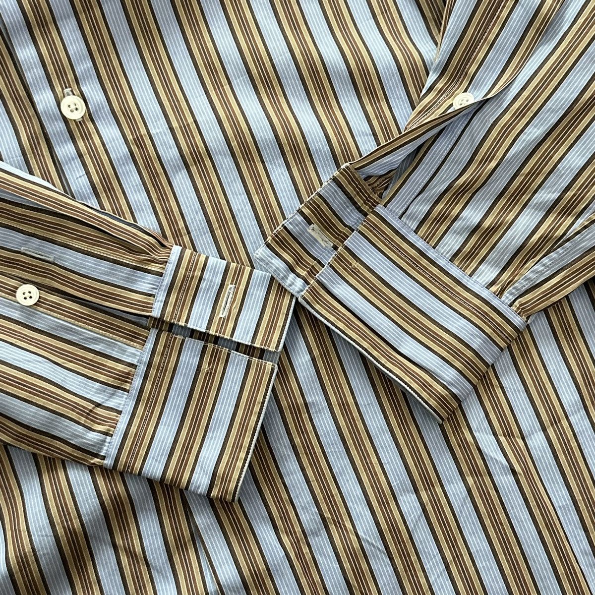 Hermes 90s Vintage Hermes Paris Striped Button Down Striped Shirt Size US M / EU 48-50 / 2 - 10 Thumbnail