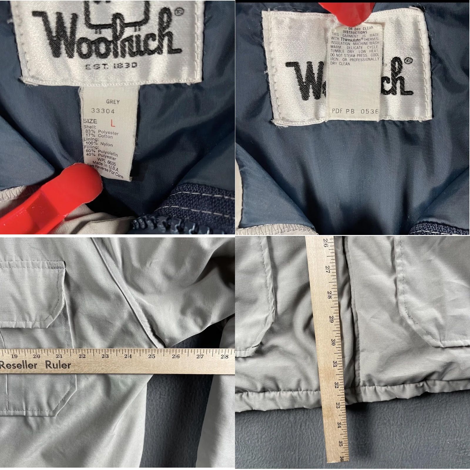 Vintage Woolrich Jacket Mens L Gray Thinsulate Insulated Outdoor Parka Made USA Size US L / EU 52-54 / 3 - 9 Thumbnail