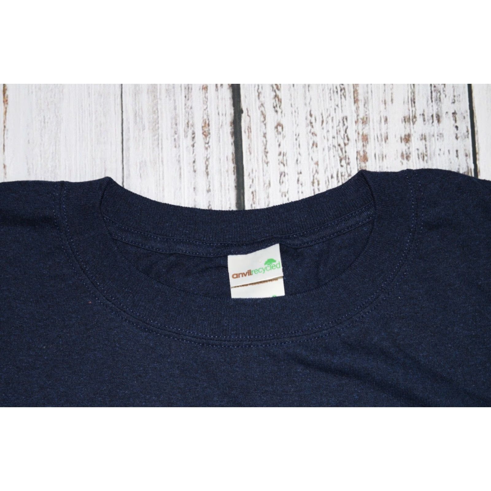 Anvil VINTAGE Anvil T-Shirt Men 2XL Short Sleeve Recycled Cotton/Nylon Navy Blue 90s Music Retro Size US XXL / EU 58 / 5 - 3 Thumbnail