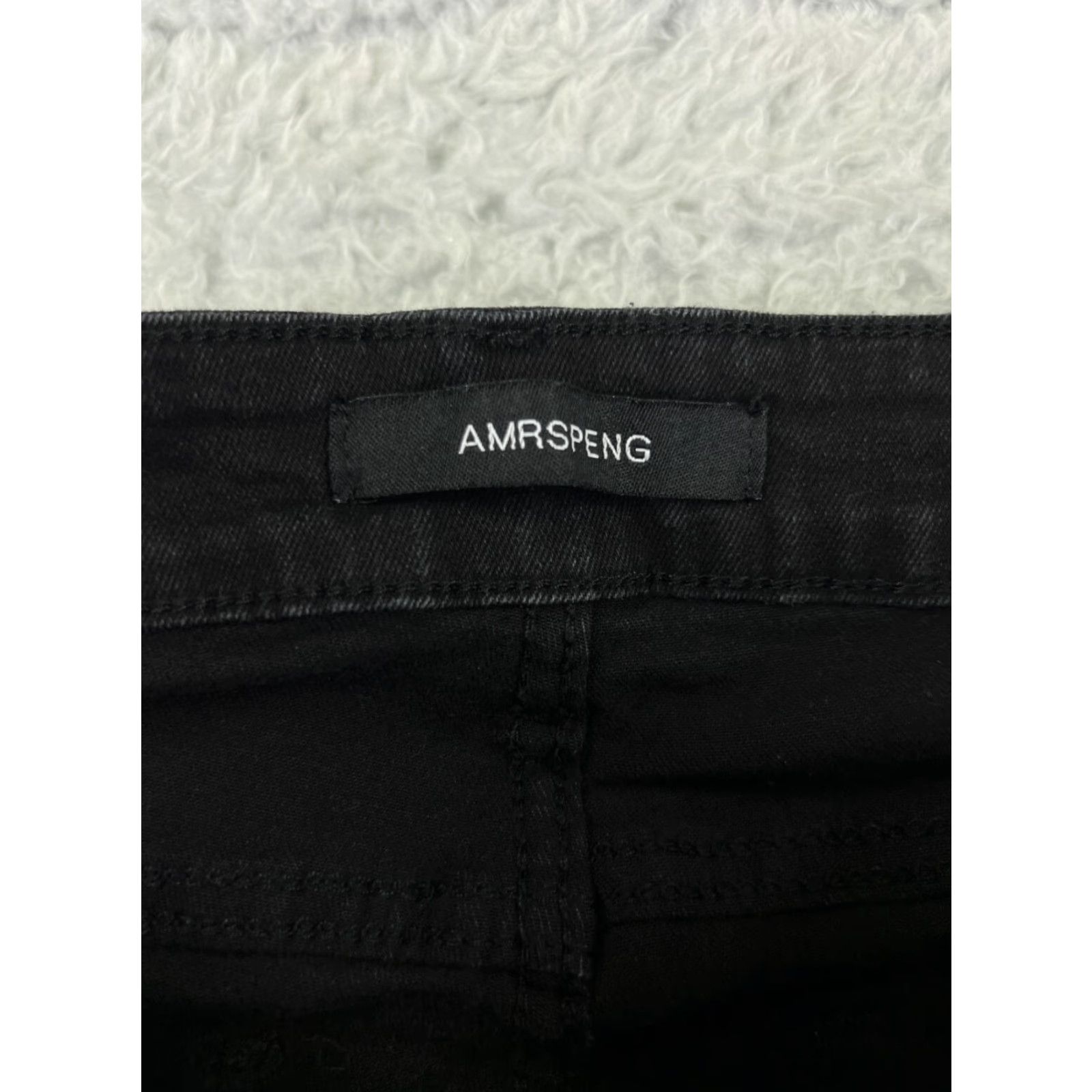 Vintage AMRSPENG Jeans Women 4 Black Flared Mid AMRSPENG 23x28 Denim Distressed Stretch 5-Pocket Regular Vintage No Size 27" / US 4 / IT 40 - 6 Thumbnail