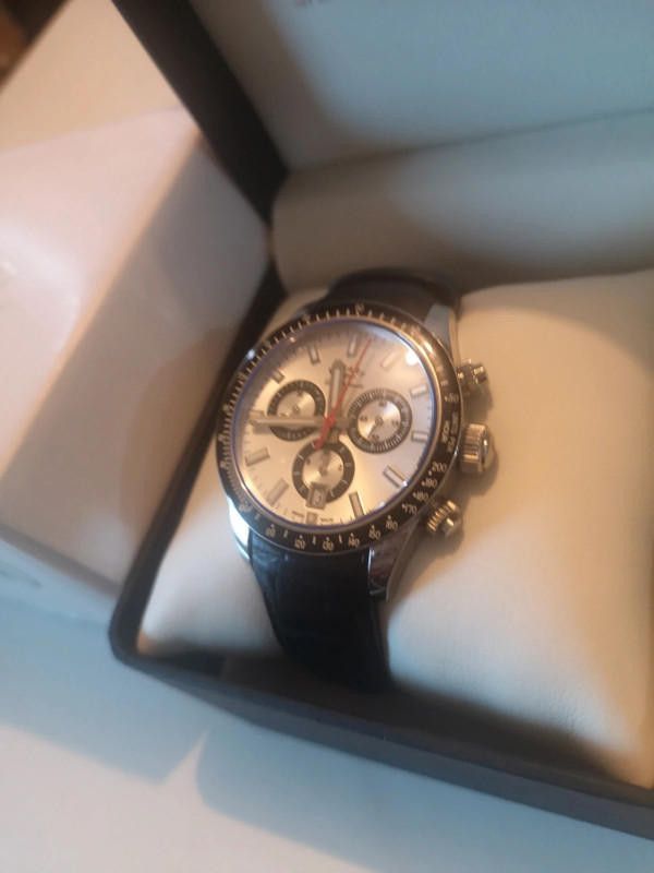 Designer Rotary men's white dial black leather strap watch Size ONE SIZE - 10 Thumbnail