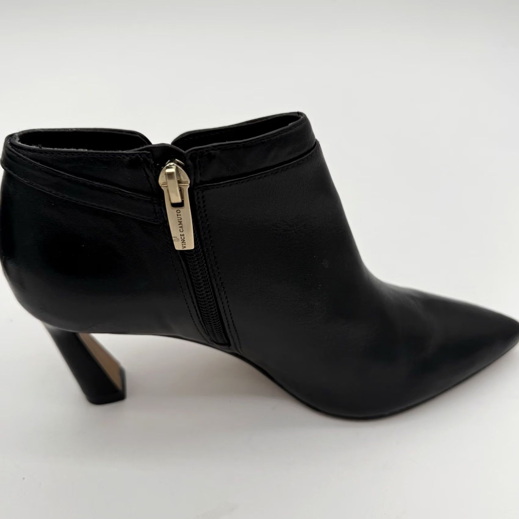 Vince Camuto Vince Camuto W Keeshey Bootie Ankle Boot W 6 Stiletto Pointed Toe Black Leather Women Shoes Size US 6 / IT 36 - 7 Thumbnail