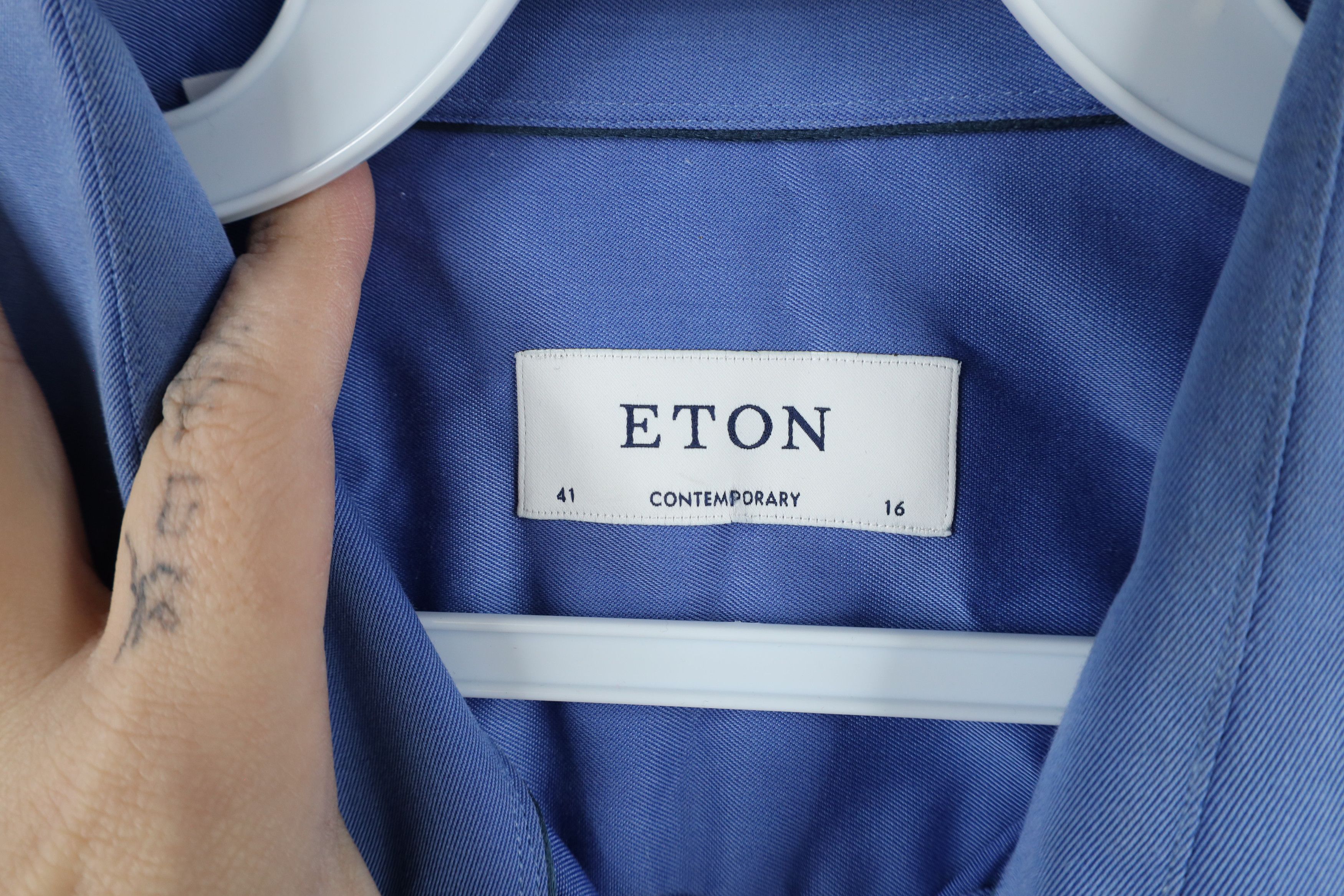 Eton × Vintage Eton Contemporary Long Sleeve Button Shirt Blue Cotton Size US M / EU 48-50 / 2 - 6 Thumbnail