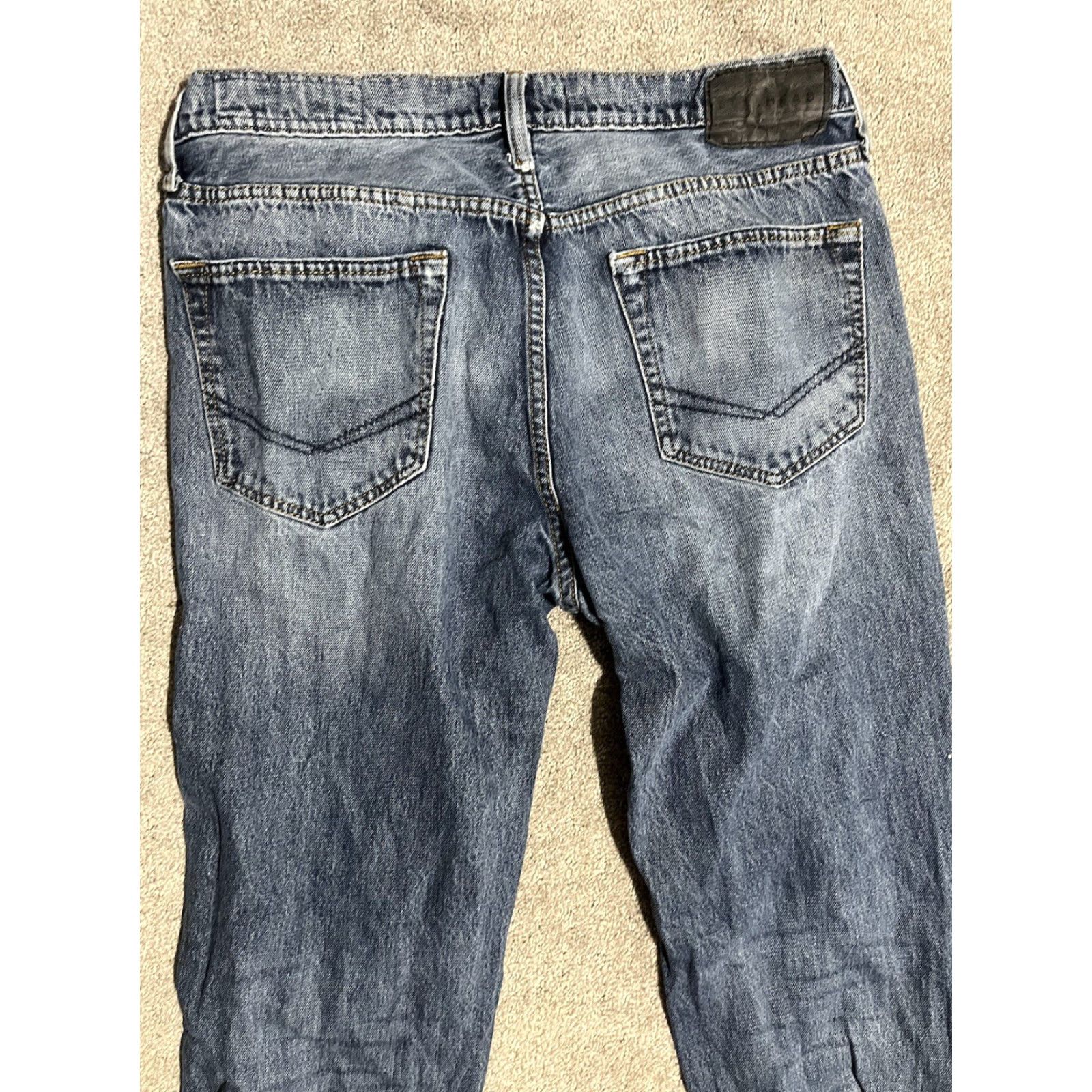 Denime Bullhead Jeans Mens Straight 33x32 Denim Dark Blue 5-Pocket City Grunge USA 90s Size US 33 - 2 Thumbnail