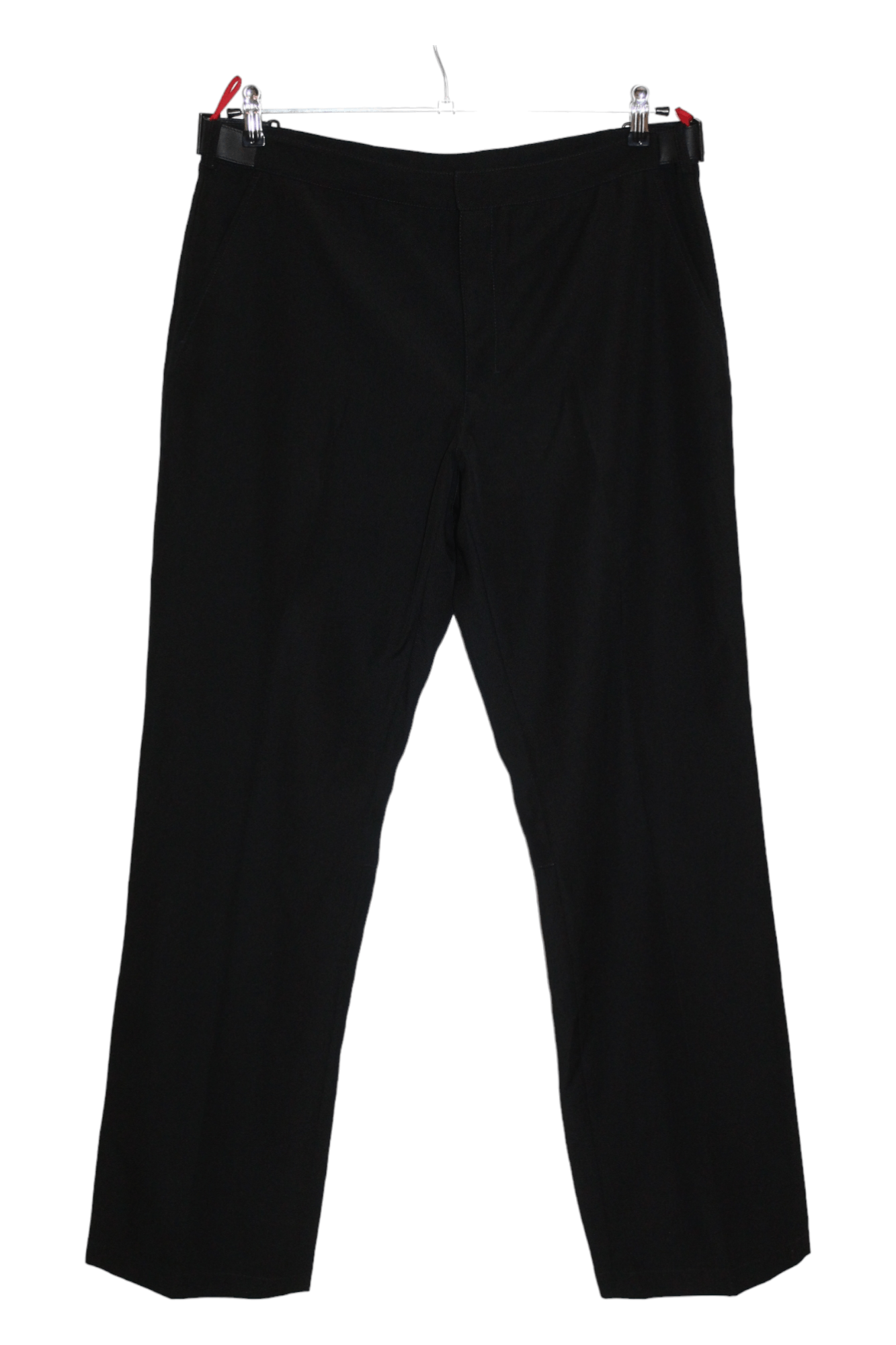 image of Prada Linea Rossa Wide-Leg Wool Twill Pants Pintuck Leather in Black, Men's (Size 38)