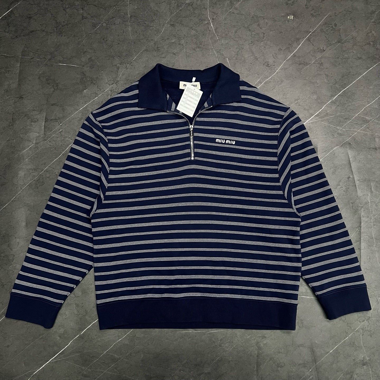 Miu Miu Miu Miu Striped Blue Sweater XS Women Size XS / US 0-2 / IT 36-38 - 1 Thumbnail