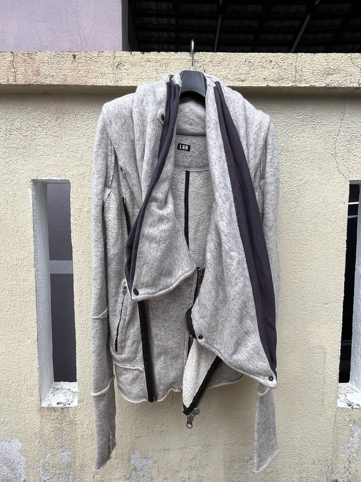 Le Grande Bleu (L.G.B.) Vintage bono-16 light jacket grey cotton blend asymmetrical Size US S / EU 44-46 / 1 - 15 Thumbnail
