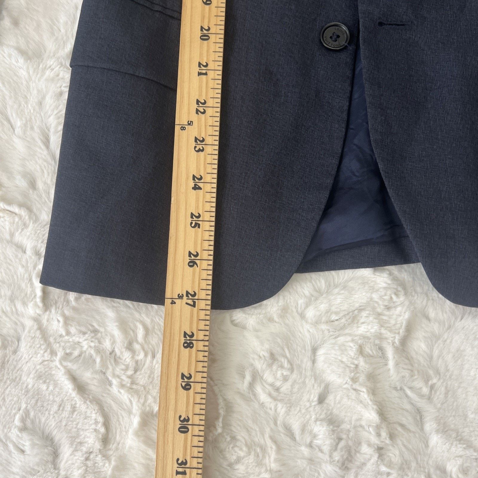 Louis Vuitton LOUIS VUITTON Uniform Men Suit Jacket 100% Wool Blue 44 READ Size 44S - 7 Thumbnail