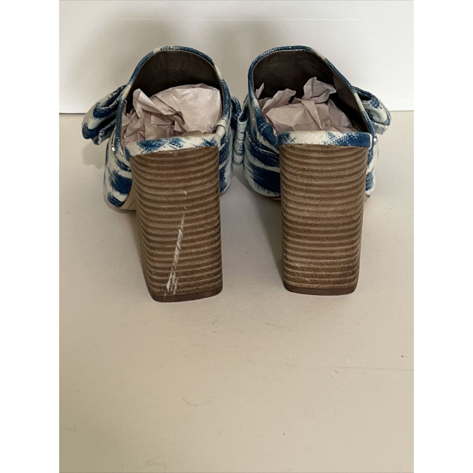Sam Edelman Yumi Blue Bow High heel 3” peep toe sandals 6.5M slip-ons Size US 6.5 / IT 36.5 - 9 Thumbnail