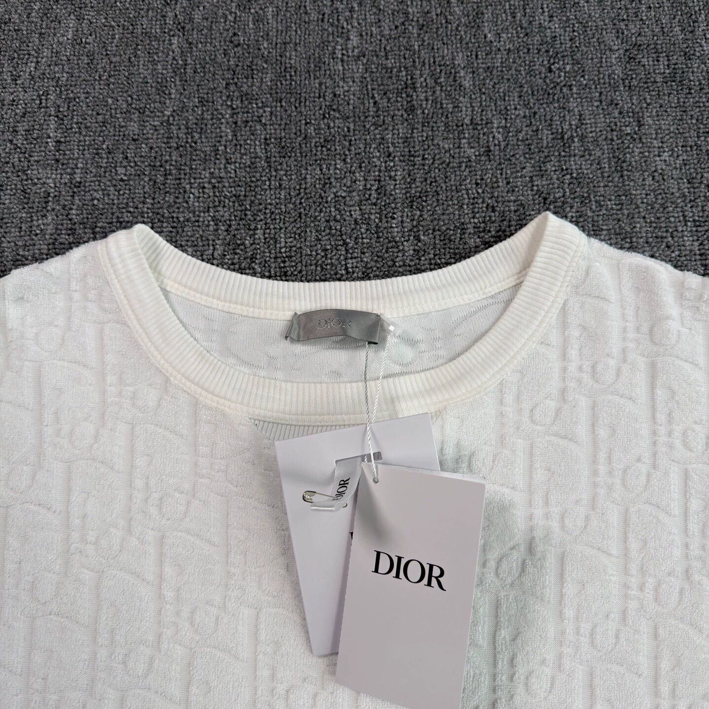 Dior Dior white terry all over print s/s M near new Size US L / EU 52-54 / 3 - 3 Thumbnail