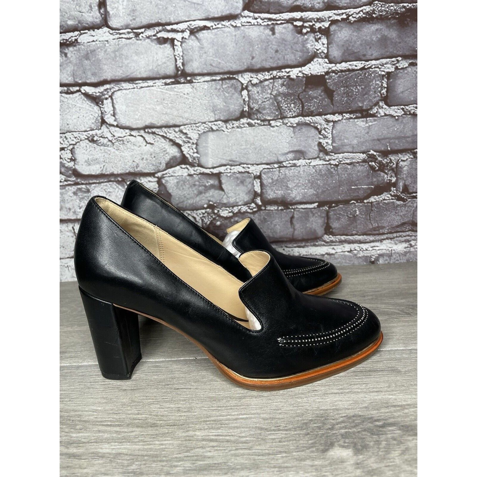 Clarks Clarks Plus Cushion Black Leather Almond High Heeled Shoes W Size US 7.5 / IT 37.5 - 5 Thumbnail