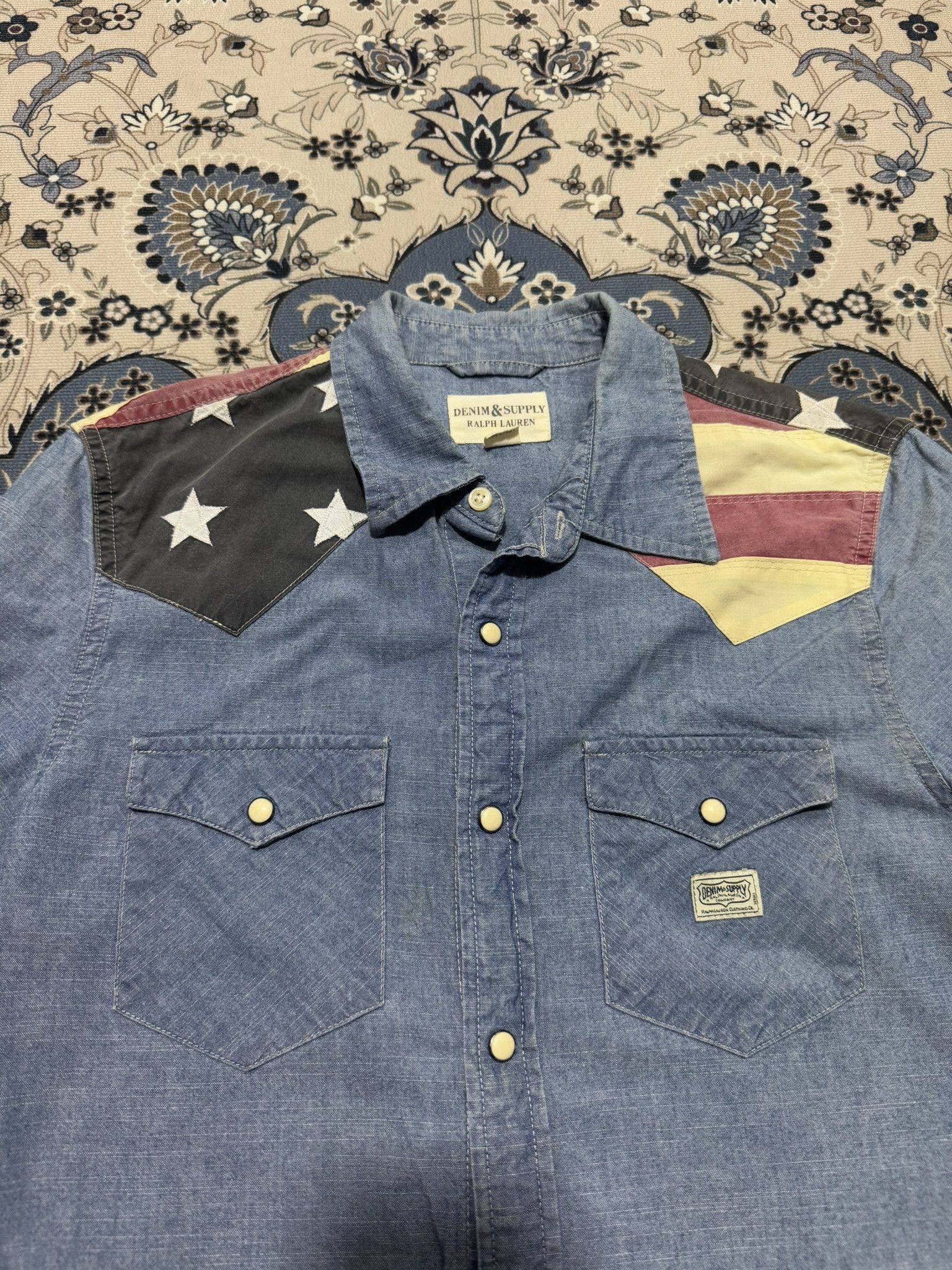 Denim & Supply Ralph Lauren × Polo Ralph Lauren × RRL Ralph Lauren Denim And Supply Ralph Lauren America Patchwork Shirt Size US S / EU 44-46 / 1 - 3 Thumbnail
