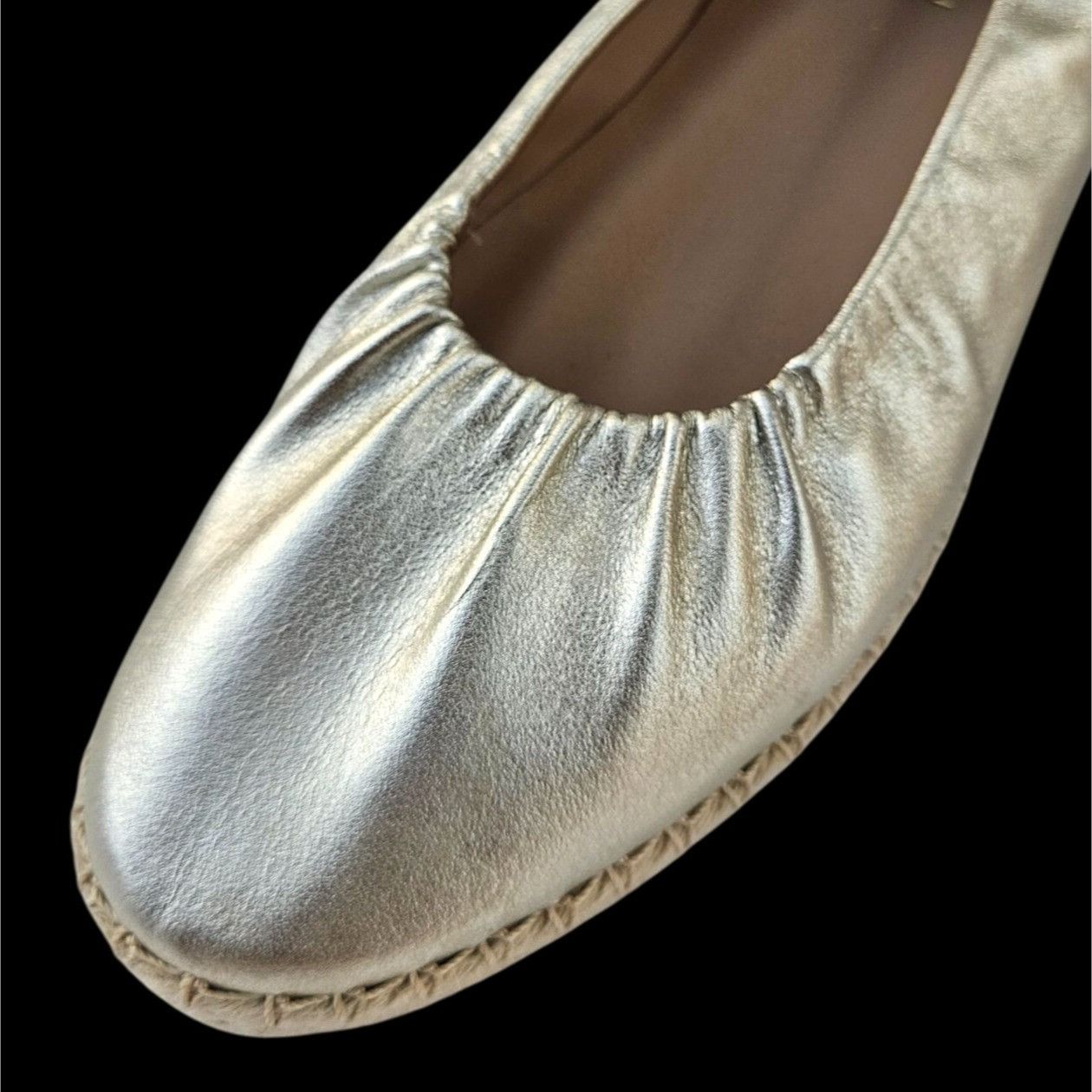 Cole Haan Cole Haan Platinum Gold Leather Espadrille Flats Size 9B Gra Size US 9 / IT 39 - 11 Thumbnail