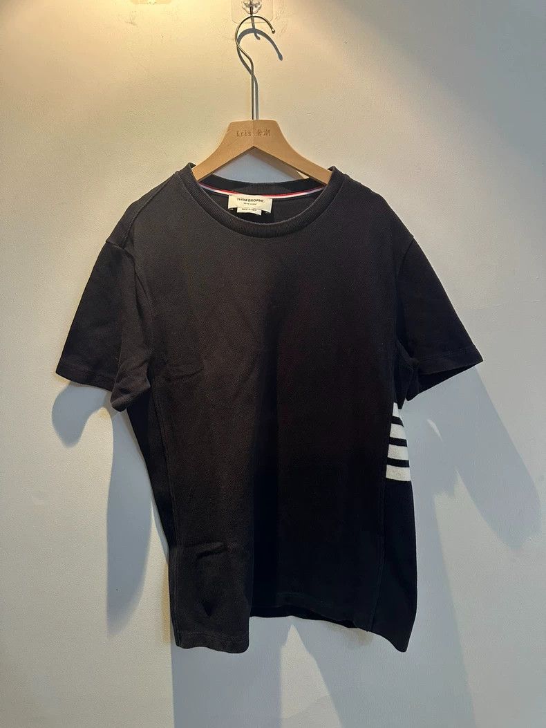 Thom Browne Thom Browne size1 Black four stripe knit short sleeve Size US S / EU 44-46 / 1 - 1 Thumbnail