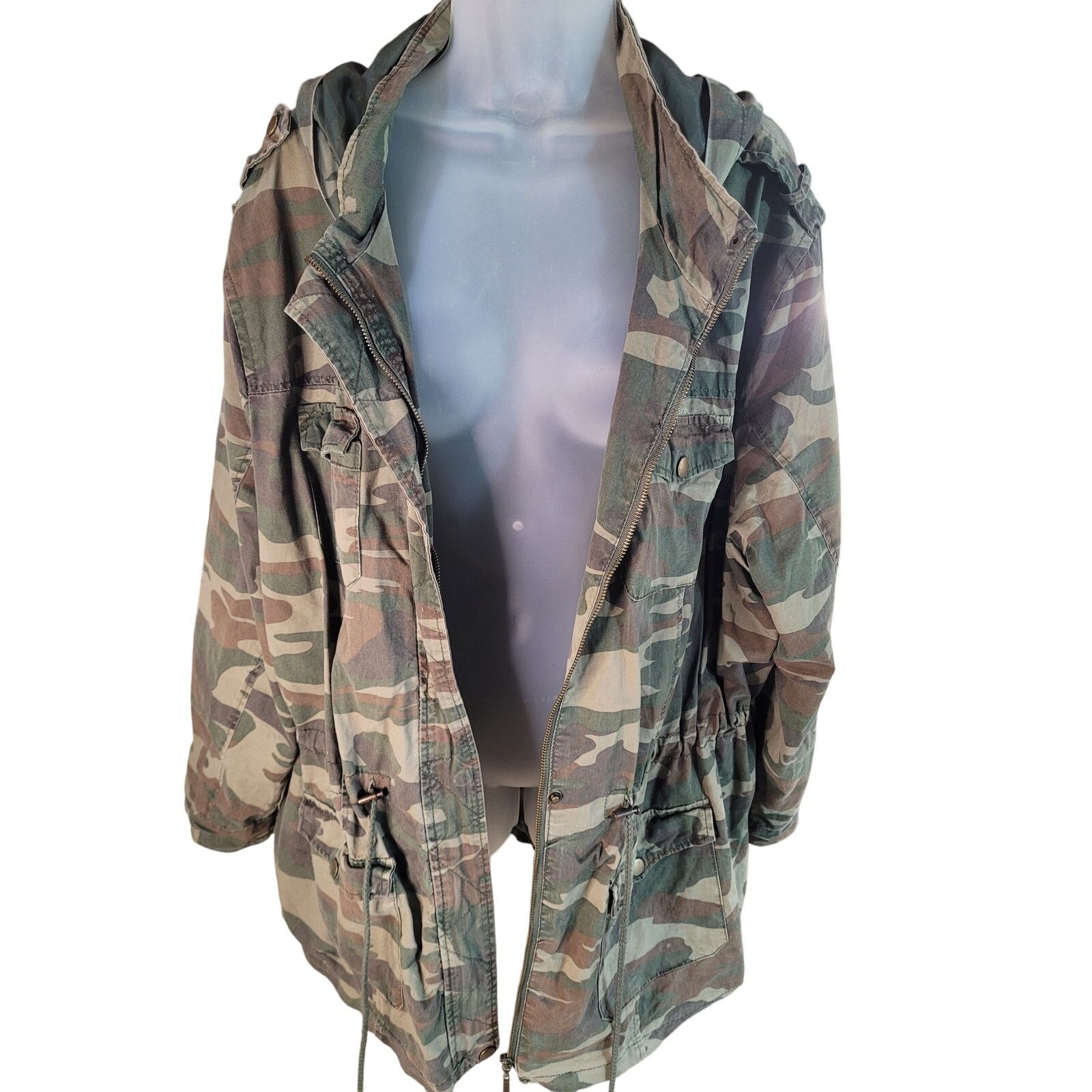 New Look New Look Camo Jacket Zip/Snap Lined Drawstring Waist Sz 3X Size 3XL / US 20-22 - 3 Thumbnail