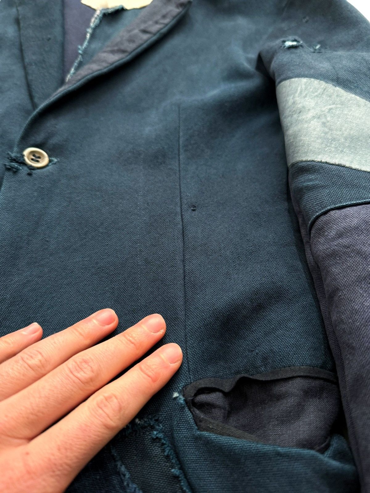 Greg Lauren 2014 OG THE BLUE Patchwork Mailbag Blazer Size US S / EU 44-46 / 1 - 9 Thumbnail
