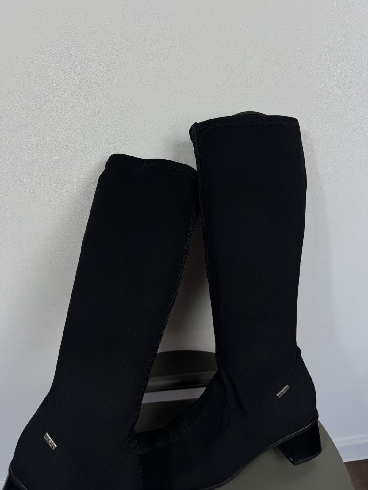 Other Vintage Gore Tex Black Stretch Knee High Boots Block Heel 39 Size US 8 / IT 38 - 5 Thumbnail