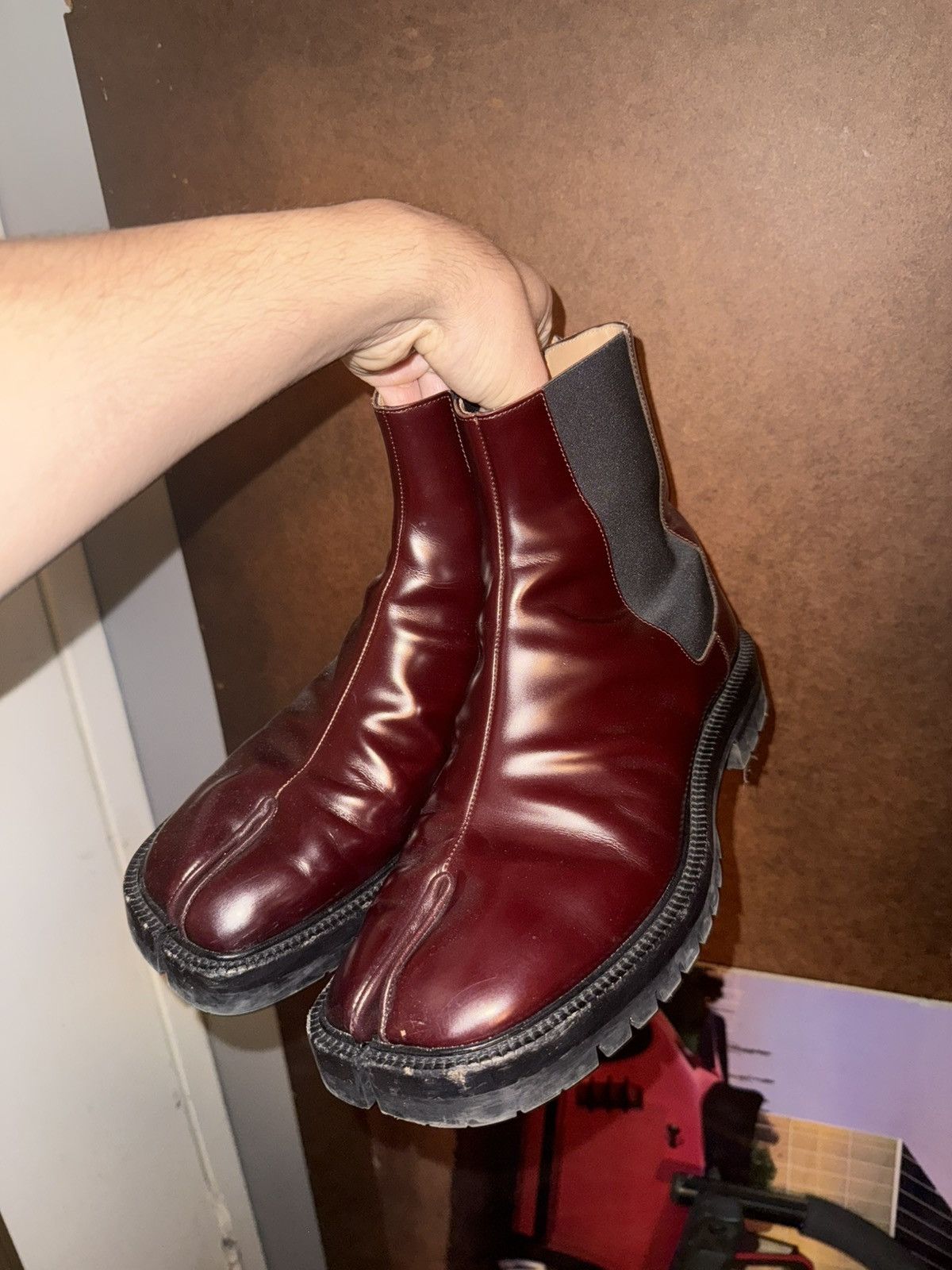 Maison Margiela Maison Margiela Tabi High top Boots Burgandy Size US 10 / EU 43 - 3 Thumbnail