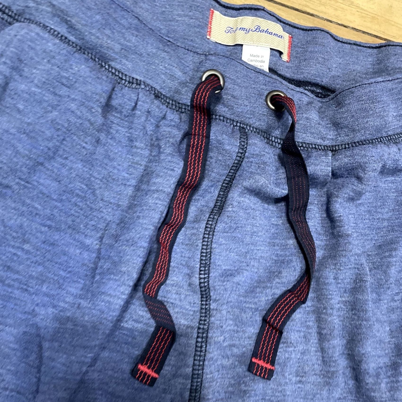 Tommy Bahama TOMMY BAHAMA Pants L Mens Blue Drawstring Knit 3% Polyamide Acrylic Cotton Large Size US 33 - 5 Thumbnail