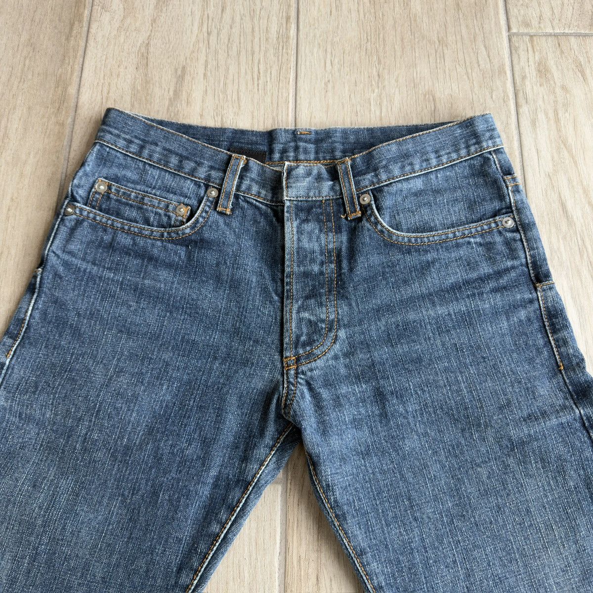 Dior Homme SS06 Hedi Slimane Blue Washed Slim Denim Jeans Size US 27 - 4 Thumbnail