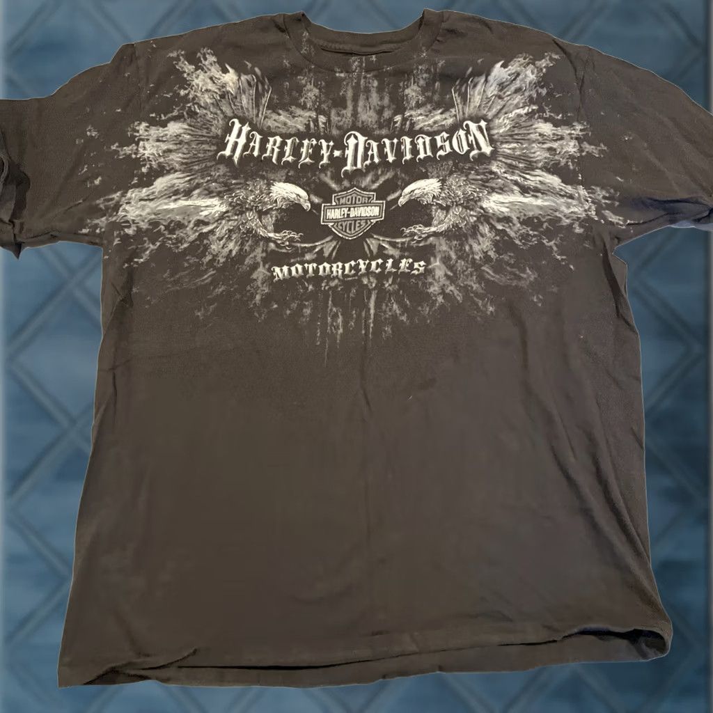 Harley Davidson VINTAGE Harley-Davidson T-Shirt Mens 2XL Black Short Sleeve Crew Neck Double-Sided Cotton Southampton, VA Affliction Style Size US XXL / EU 58 / 5 - 1 Thumbnail