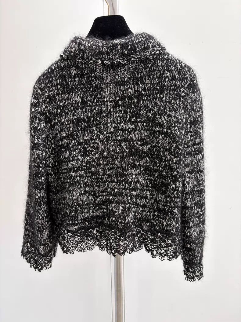 Chanel Chanel Doll collar black and white blended knitted short c Size XS / US 0-2 / IT 36-38 - 2 Thumbnail