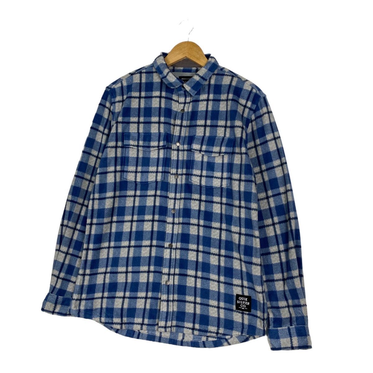 Quiksilver Quiksilver polyester flannel shirt blue tartan Size US M / EU 48-50 / 2 - 2 Thumbnail