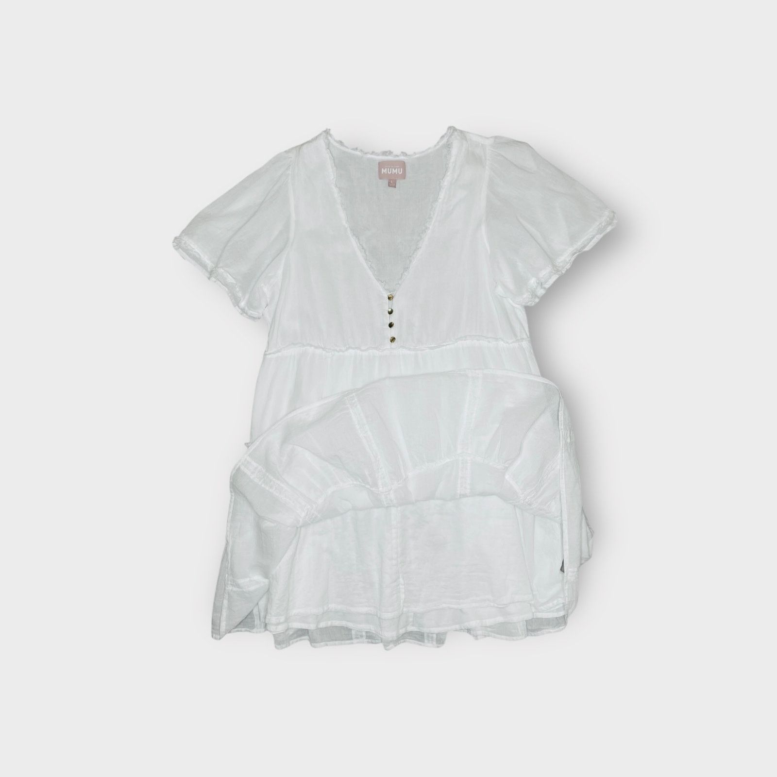 Show Me Your MuMu Show Me Your Mumu Alyssa Puff Sleeve Summer Mini Dress Size L / US 10 / IT 46 - 3 Thumbnail