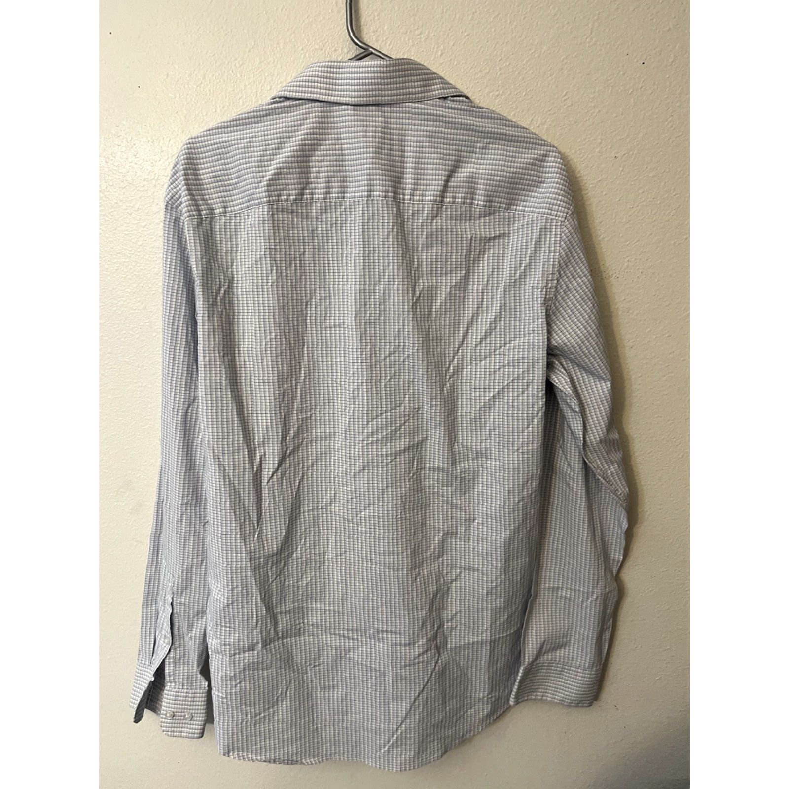 Calvin Klein Calvin Klein Infinite Wrinkle Free Mens M Button Up Long Sleeve Blue Gingham Shirt Size US M / EU 48-50 / 2 - 2 Thumbnail