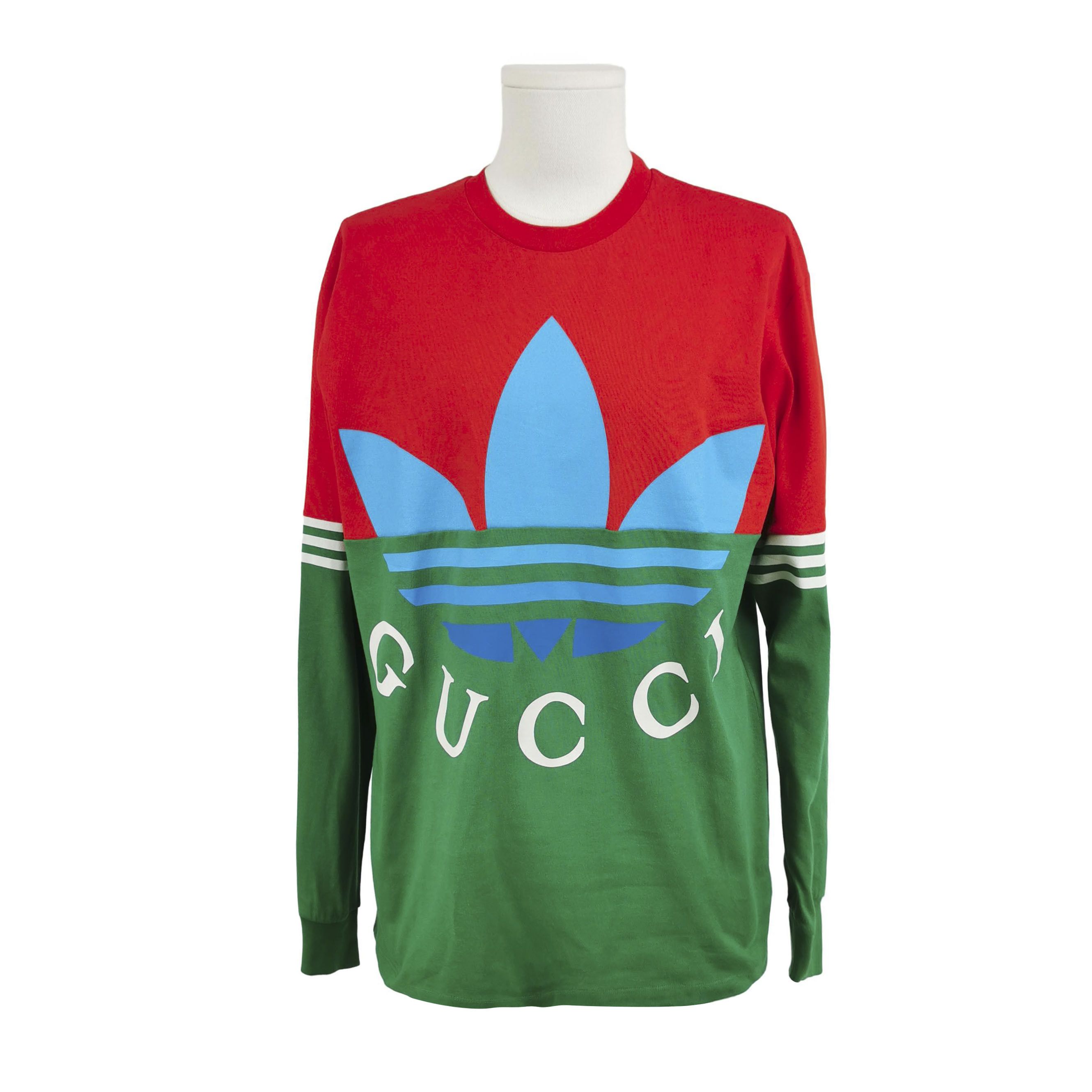 Gucci Gucci x Adidas Logo Bicolor Sweatshirt L Size US L / EU 52-54 / 3 - 1 Thumbnail