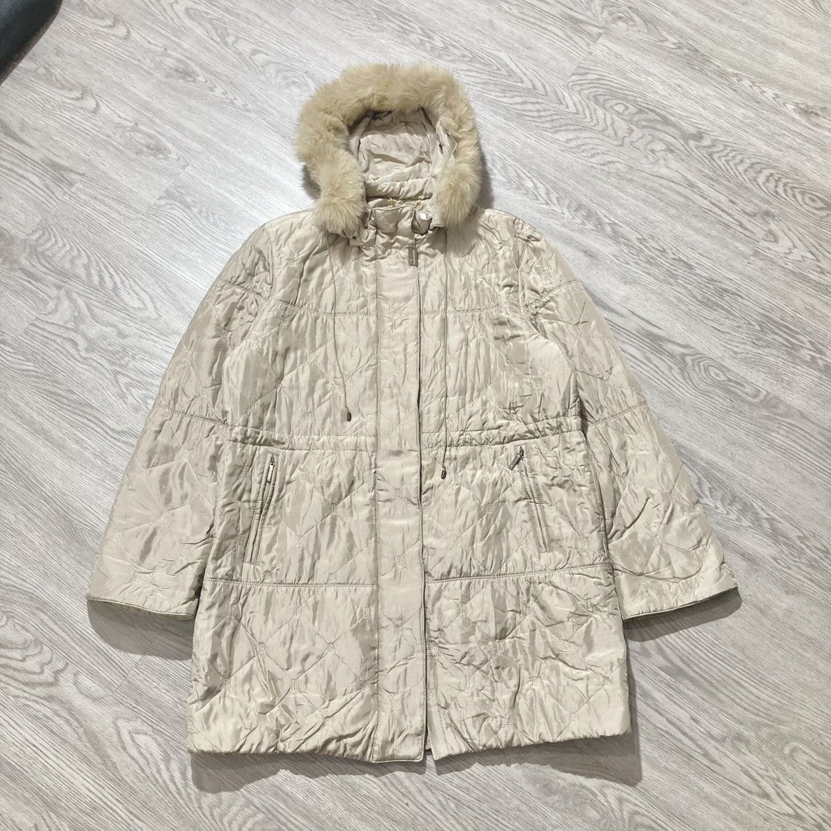Balmain Balmain Paris Monogram Quilted Fur Long Jacket Beige Luxury Size US XL / EU 56 / 4 - 1 Thumbnail