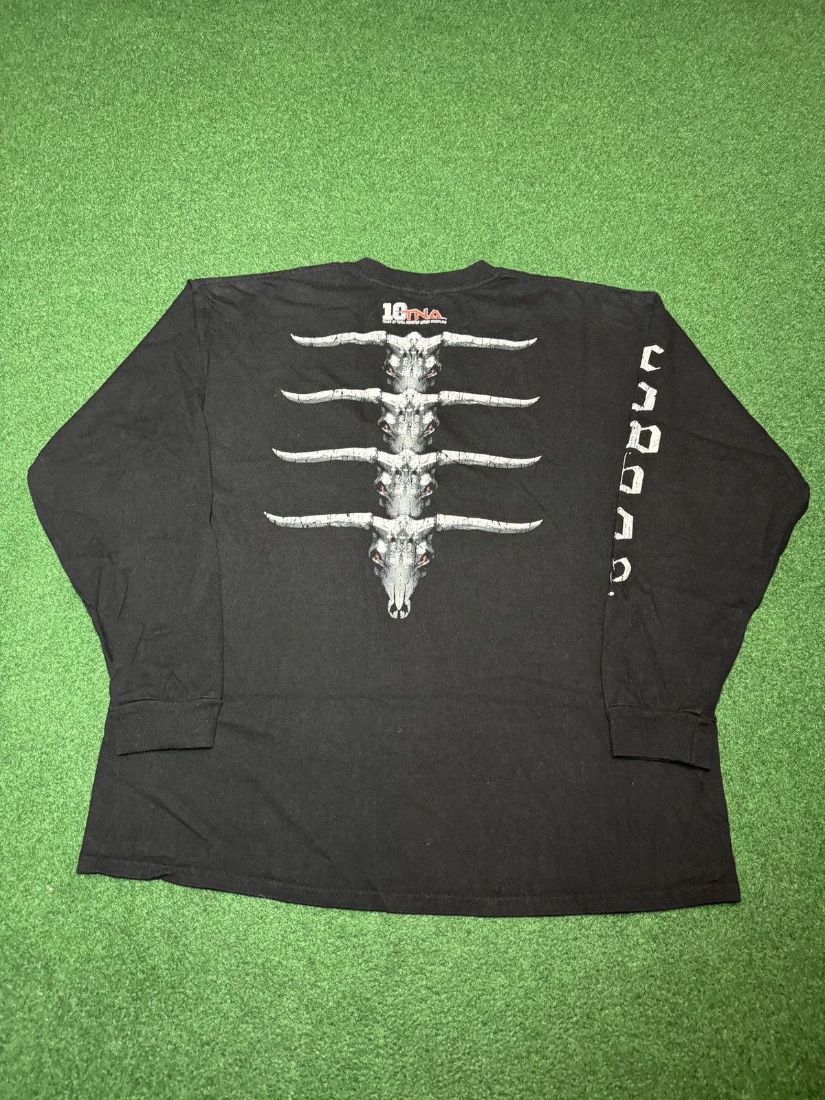 Vintage TNA Wrestling James Storm Cowboy Skull Long Sleeve T Shirt Size US XL / EU 56 / 4 - 3 Thumbnail