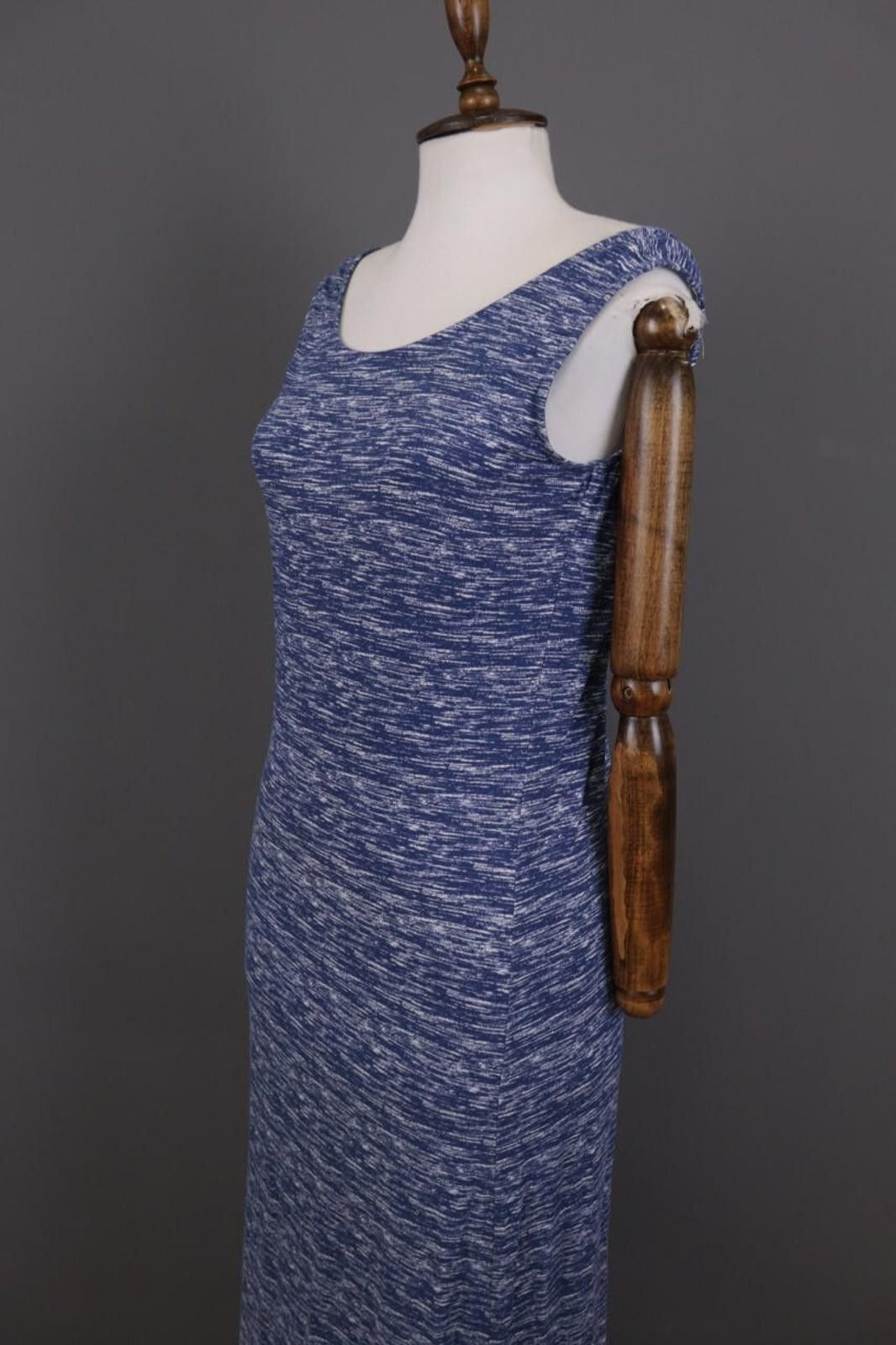 Designer Elisa Cavaletti Sono Italiana Blue Printed Long Dress Size L Size L / US 10 / IT 46 - 9 Thumbnail