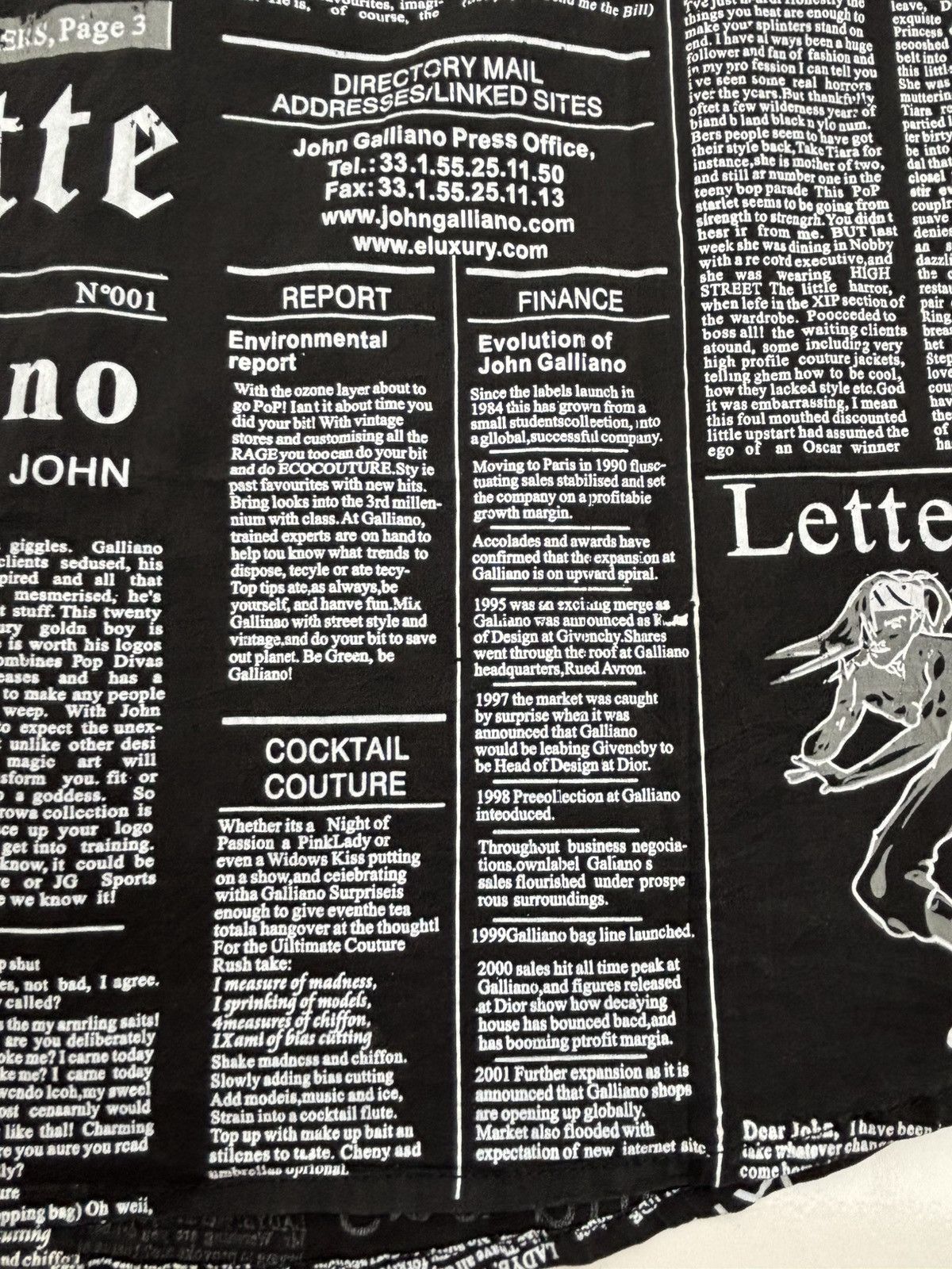 John Galliano Gazette Print Shirt Size US L / EU 52-54 / 3 - 6 Thumbnail