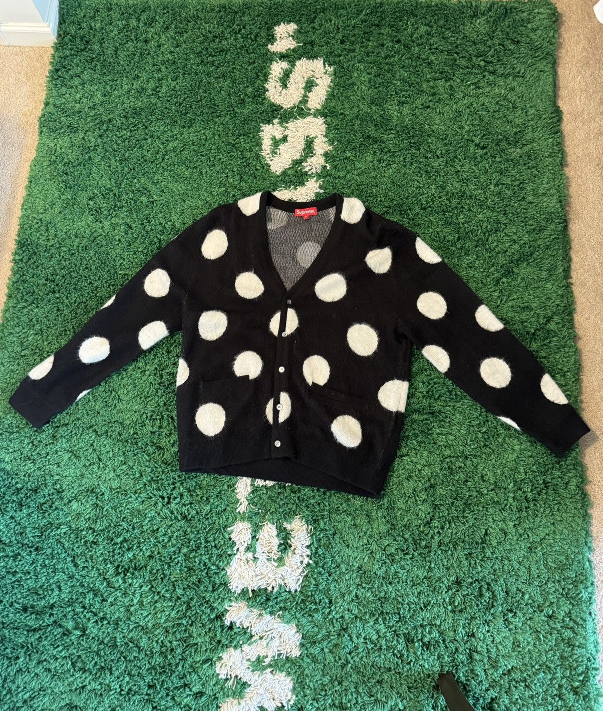 Supreme Supreme brushed Polka dot cardigan | Grailed