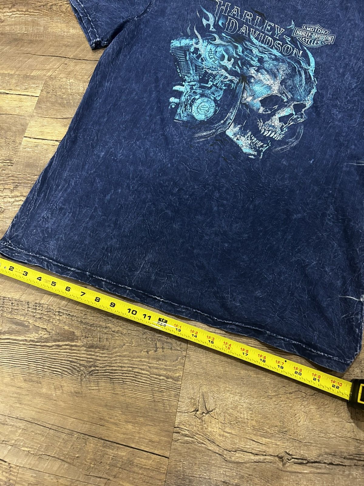 Harley Davidson 🏴‍☠️ Blue Skull Motor Triple S T-Shirt 🏴‍☠️ Size US L / EU 52-54 / 3 - 6 Thumbnail
