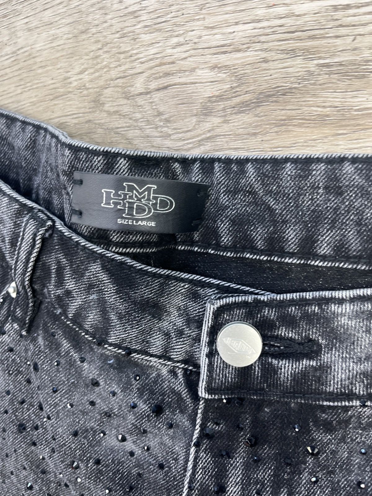 HMDD HMDD Black Rhinestone Denim Shorts Size US 34 / EU 50 - 5 Thumbnail
