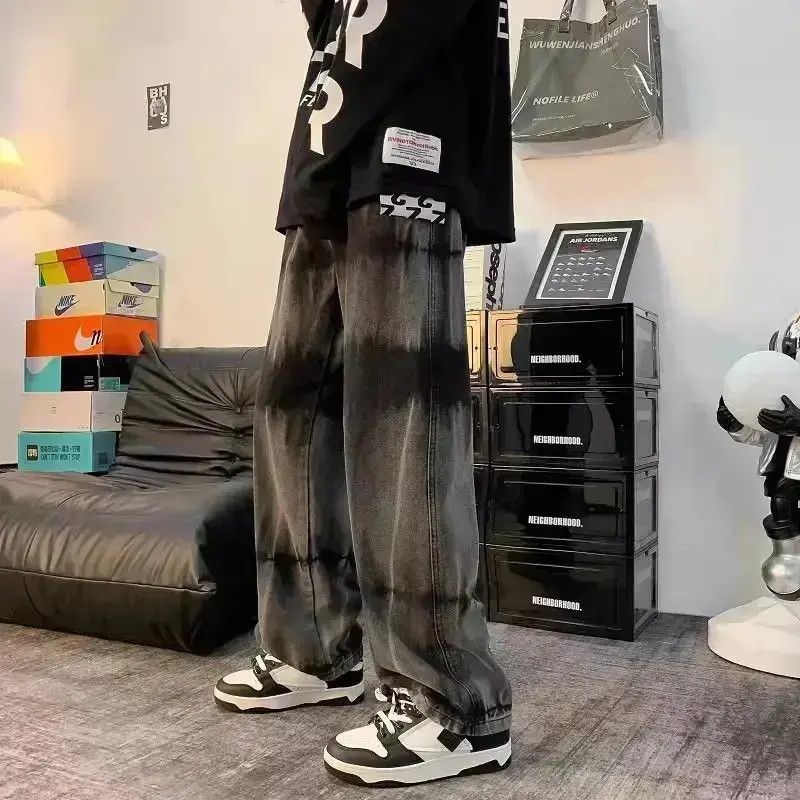 Japanese Brand Loose tie dyed wide leg jeans Size US 32 / EU 48 - 6 Thumbnail