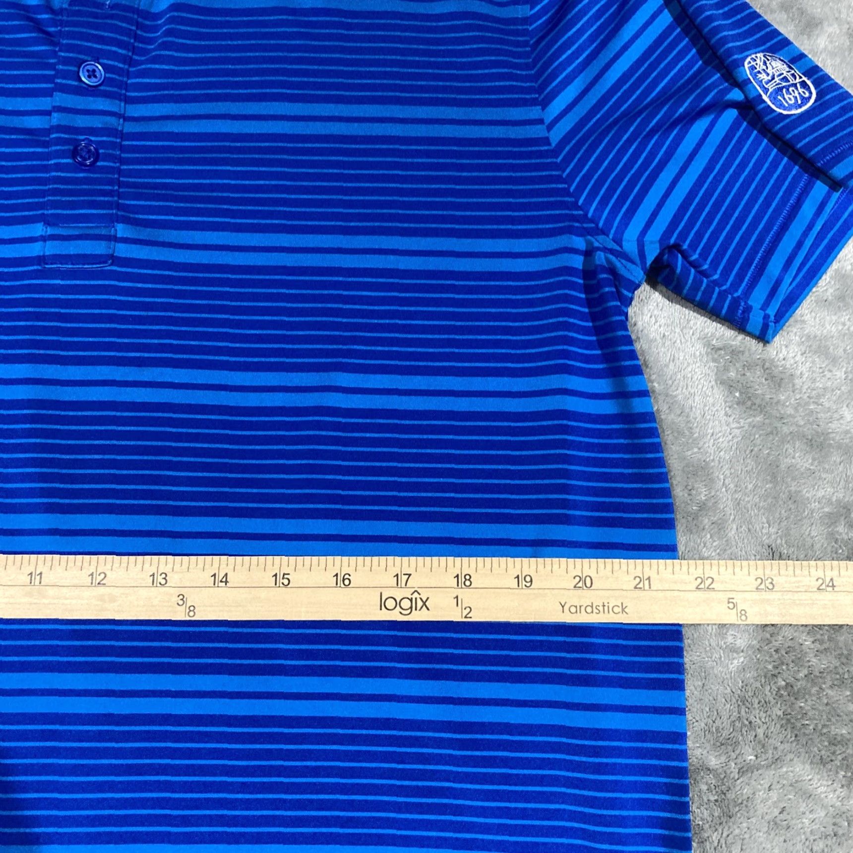 G/FORE G/FORE Polo Shirt Mens L Blue Striped Performance Easy Care Breathable Moisture Wicking Classic Golf Polo Shirt Mens L Blue Striped Size US L / EU 52-54 / 3 - 6 Thumbnail