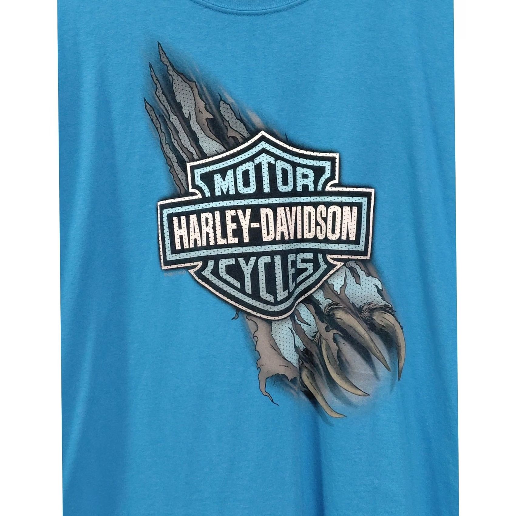 Harley Davidson VINTAGE Harley-Davidson Blue Graphic Print T-Shirt Knit Short Sleeve Men XL Size US XL / EU 56 / 4 - 3 Thumbnail