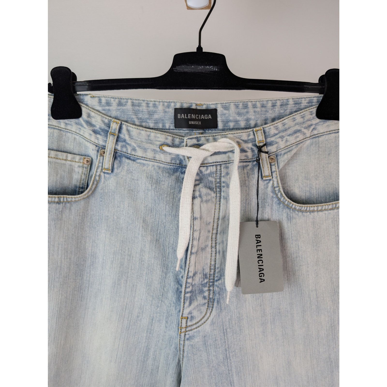 Balenciaga o1rshd1 Oversized Baggy Denim Pants in Bleached Ring Size US 32 / EU 48 - 8 Thumbnail