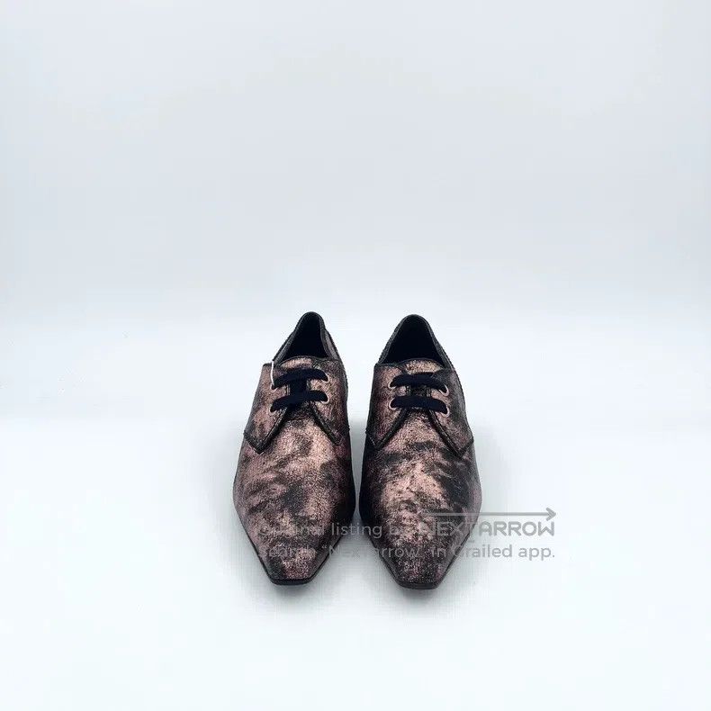 Chanel Chanel Pink gold logo logo lacing pointed toe shoes leathe Size US 6 / IT 36 - 3 Thumbnail